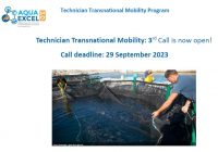 Technican mobility call slide featuring a photo of people working on a fish cage